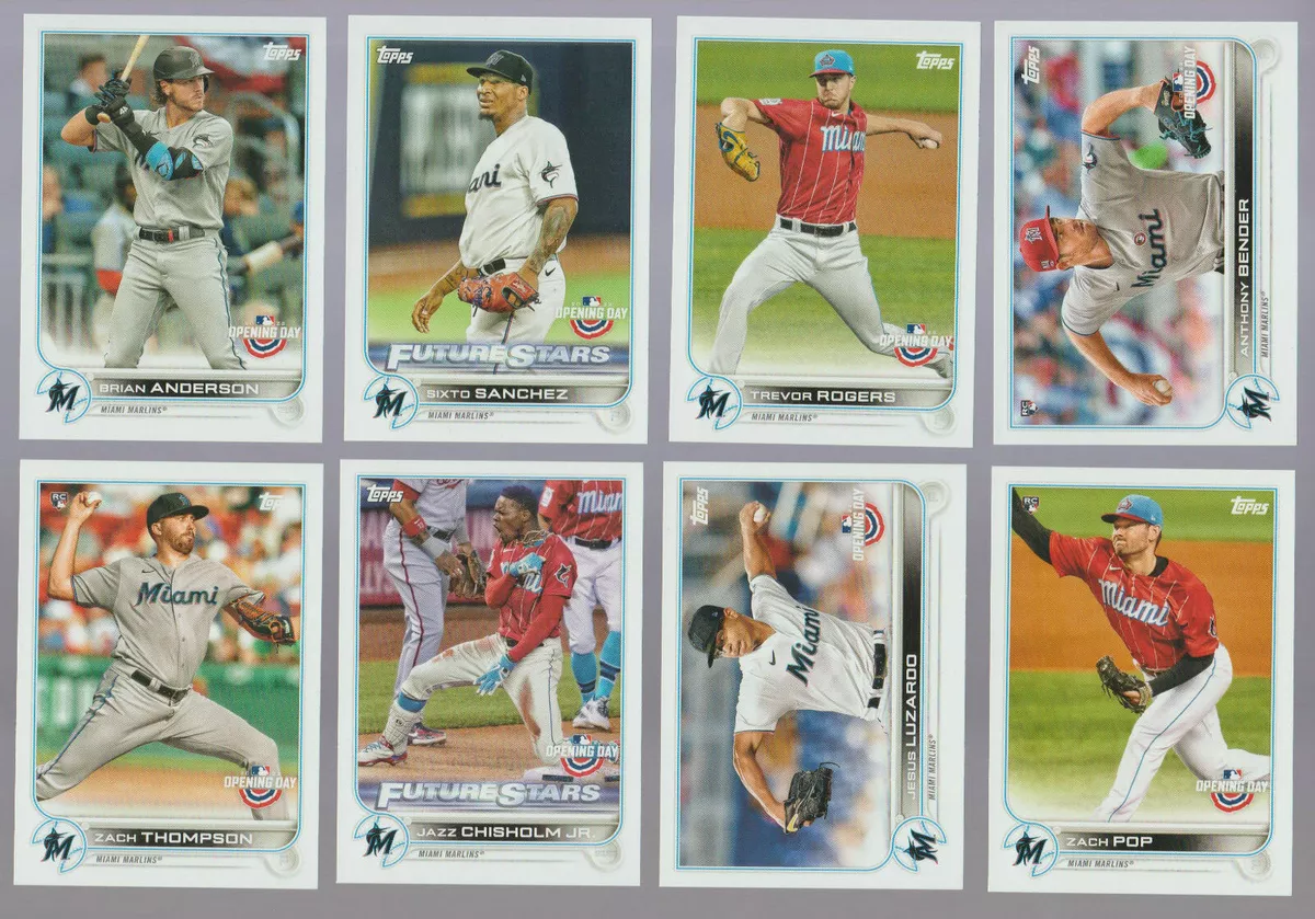 2022 Topps Opening Day Miami Marlins Baseball Cards Team Set