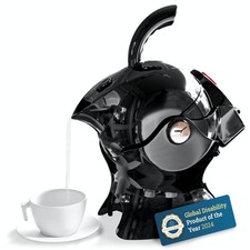 Uccello Electric Safety Kettle | Black Tipper Base Included | Effortless Pour Ev