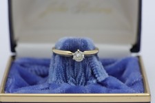 Vintage 14K Yellow Gold Natural Diamond .16 TCW Engagement Ring, Size 5.75