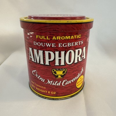 Vtg 4.5  Tin Can & Lid Douwe Egberts Amphora Pipe Tobacco Extra Mild Cavendish