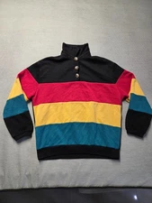 Shein Sweatshirt Women's Sz M Black Striped Pullover Top Comfortable Casual Wear