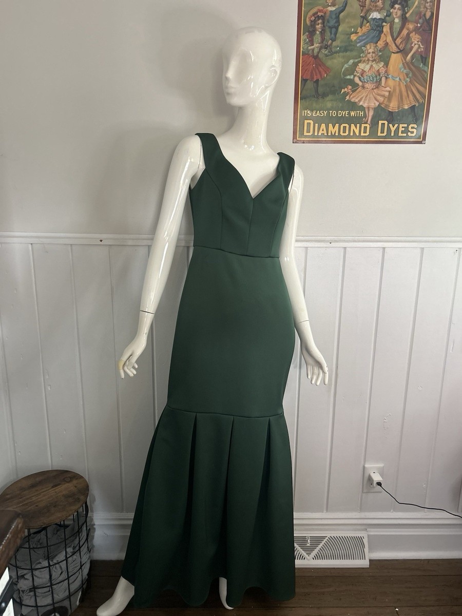 BCBGMAXAZRIA Dark Amazon Green Evening Gown Size 04 | eBay