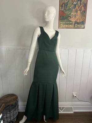 BCBGMAXAZRIA Dark Amazon Green Evening Gown Size 04