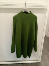 Zara Maglione Mini-vestito donna Size L Colore Verde Bosco In Lana e Acrilico