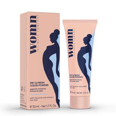 Womn Dry & Fresh Liquid Powder 50 Ml   Flüssiger, Talkumfreier Körperpuder Für D