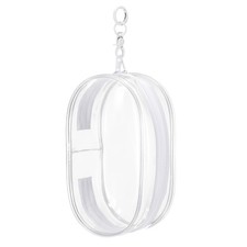 Figure Display Bag with Keychain, 3 x 4.3 x 7.3" Oval Dolls Bag, Clear