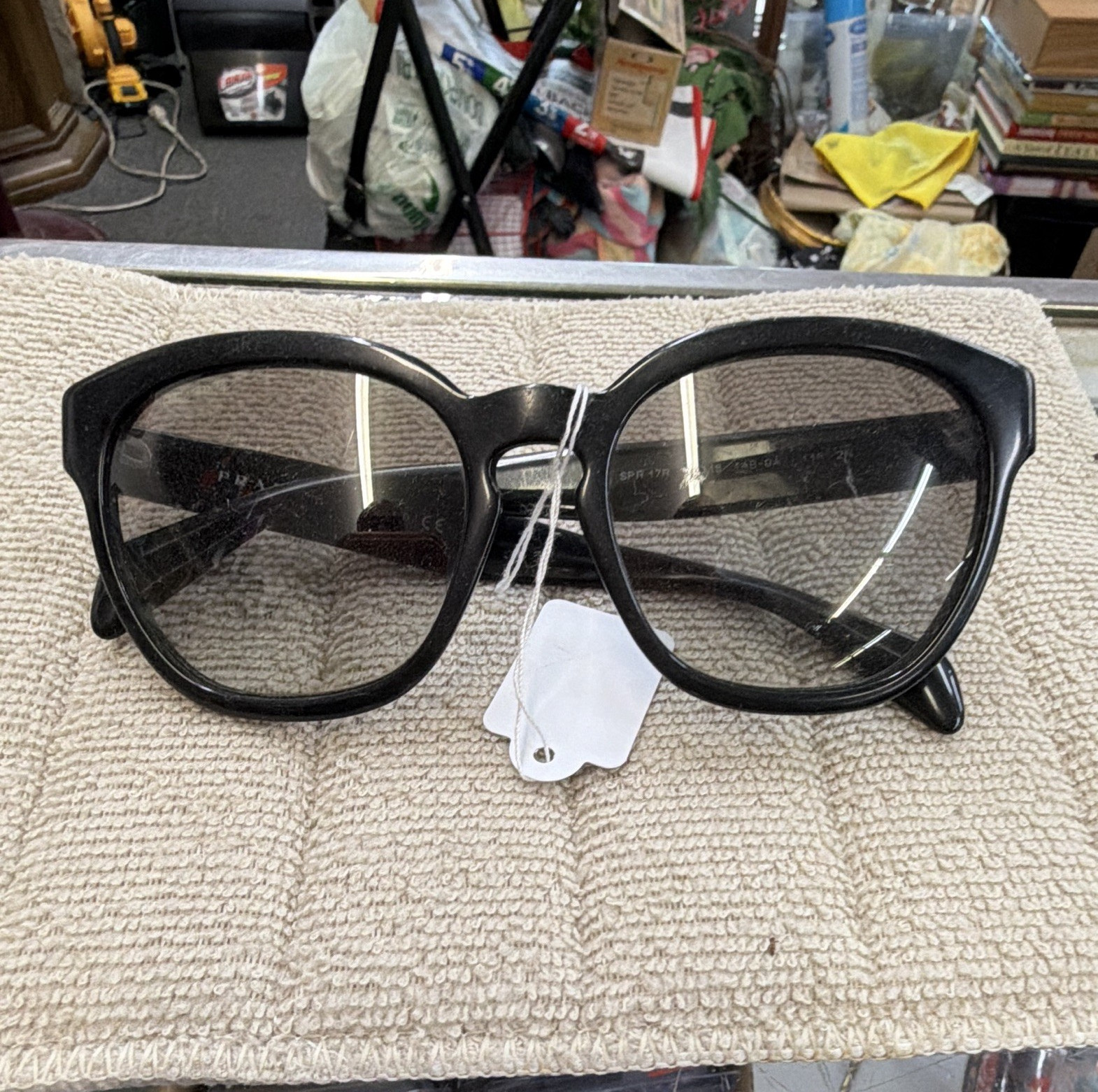 Prada Women’s Oversized Butterfly Sunglasses Black Frame Gray Tinted Lenses