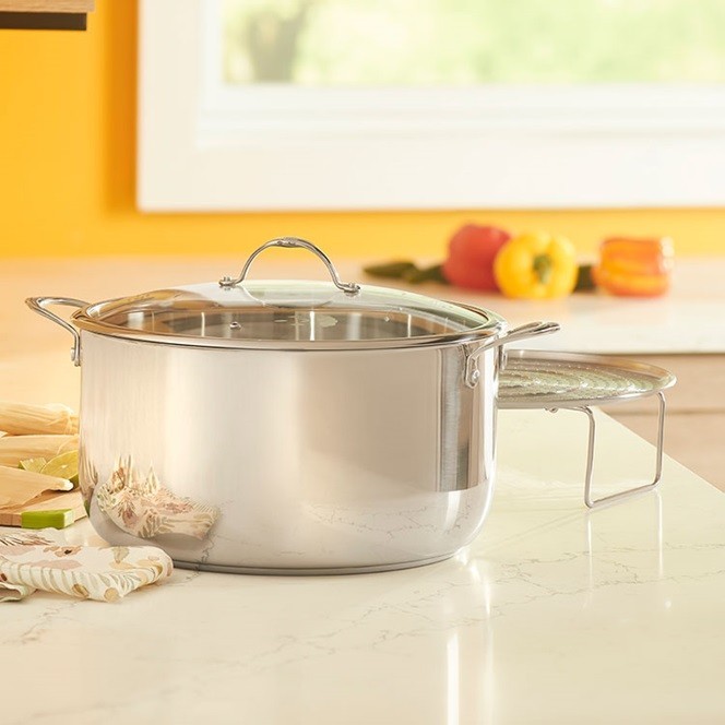 Princess House Heritage Signature 15-Qt Stockpot w/Lid & Steamer