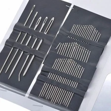 55pcs Big Eye Sewing Needles Stainless Steel Mixed Sizes Embroidery Set