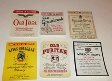 Vintage Private Label Kentucky Straight Bourbon Whiskey Bottle Labels Lot  NOS