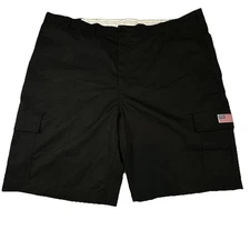 WearGuard Cargo Shorts Black Size 46 NWOT Work Utility Pockets USA Flag Patch
