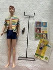 Vintage Dressed Mattel Allen Doll w/Stand ,Booklets ,1 Cork Sandal , 2 Pc Outfit