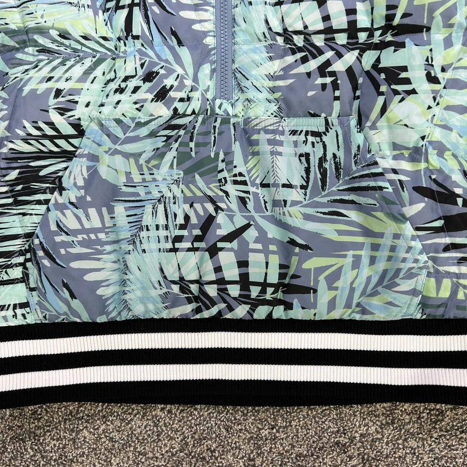 Obermeyer Blue Perl Down Anorak Insulator Hooded Jacket Tropical Leaf Medium - Image 4 of 4