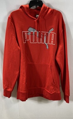 Puma Men's Raised Up Hoodie Red Pullover Logo Sweatshirt NWT Size XXL