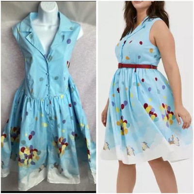 her universe disney pixar retro up blue belted swing dress Disney Pixar Up Russell Belted Retro Dress (Exclusive)