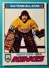SIGNED ROGIE VACHON 1977-78 TOPPS AUTO HOCKEY CARD - HOF - KINGS