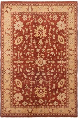 Dark Copper 5'6'' x 8'2'' Hand-knotted Oriental Carpet Traditional Wool Area Rug