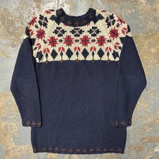 Eagles eye Navy Blue Pullover Textured Knit Sweater Women’s Size Small