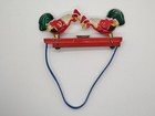 Vintage China 60’s Litho/Tin Toy Handle Feeding/Pecking Chickens — photo 2