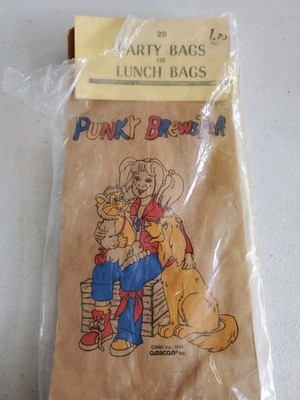 Vintage 80's Punky Brewster Party Bags birthday Brown Paper Lunch Loot Bags 11