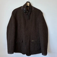 Barbour Barkston Fleece Lined Wool Jacket Brown L