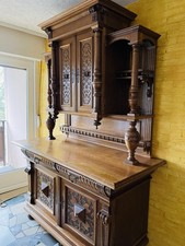 Prachtvolles antikes Buffet / Kredenz (um 1890) – Eiche massiv – Neorenaissance