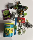 Vintage Teenage Mutant Ninja Turtles Lot - Leonardo Watch, Keychains, Tin & Toys