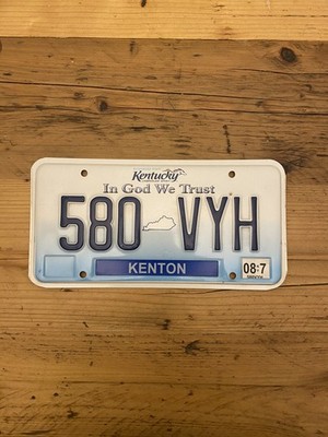 Vintage Kentucky - In God We Trust - US Car License Plate - 580 VYH