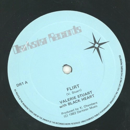 " FLIRT." valerie stuart with black heart. DARKSTAR RECORDS 10in 1982.