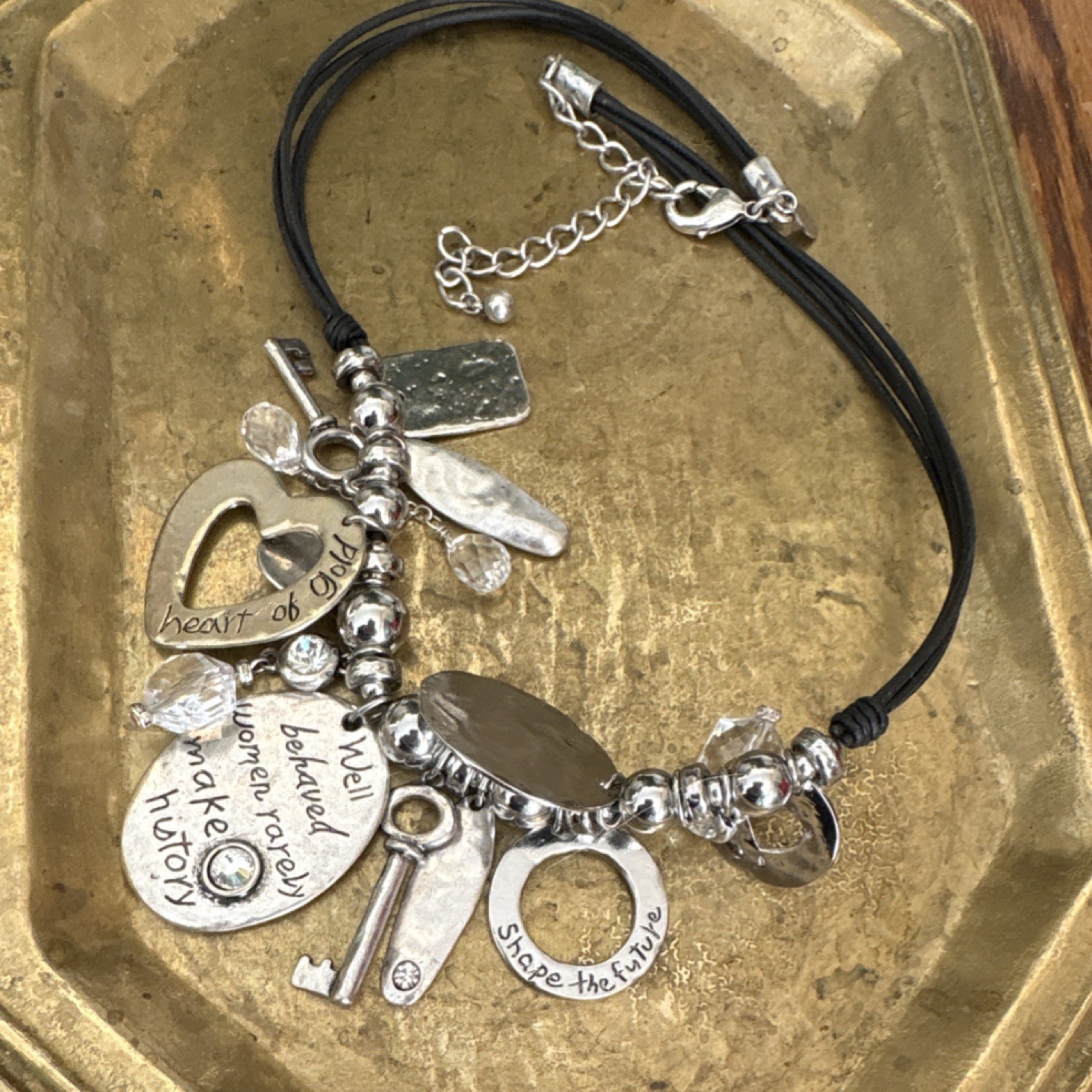 Chico's Inspirational Charm Statement Necklace Si… - image 11