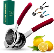 Bellemain Citrus Juicer | Metal Lemon Squeezer | Lime and Red 