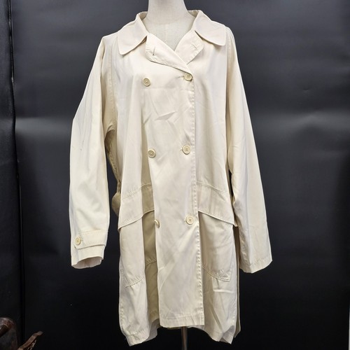 Eddie Bauer Damen Zweireiher Gefütterter Trenchcoat XL Elfenbein Beige Baumwollmischung - Bild 1 von 21