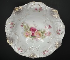 Antique German Hand-Painted Porcelain Square Handled Bowl with White Rose — listing 6