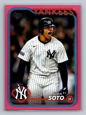 Juan Soto 2024 Topps Update #US1 Mother's Day Hot Pink #/50 Yankees
