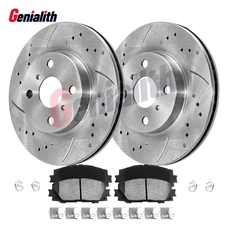 Front Drilled Rotors + Ceramic Brake Pads for 2006 2007 2008-2018 Toyota Yaris