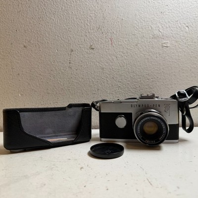 Olympus Pen F Black Silver F.Zuiko Auto-S 38mm Lens Half-Frame SLR Camera