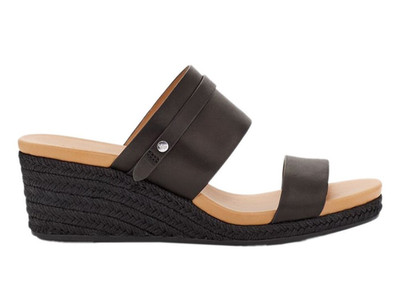UGG Damen Ebele Sandalen Sommer Leder Schuhe Pantoletten 1124993 Black EU 43 NEU
