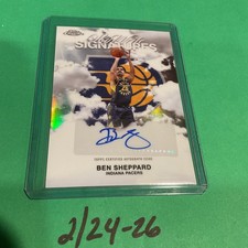 2025-26 Topps Chrome ~ Ben Sheppard ~ Sky-Write Signatures Auto REFRACTOR Pacers