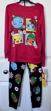 POKEMON Boys Christmas Long Sleeve Pajamas Top  pants 2pc Set NEW