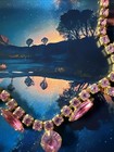 Fabulous Vintage Bright Pink Rhinestone Choker Necklace — photo 2