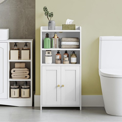 #ad Mini Bathroom Cabinet Adjustable Shelves Space Saver Anti Tip Easy Assembly New $46.99