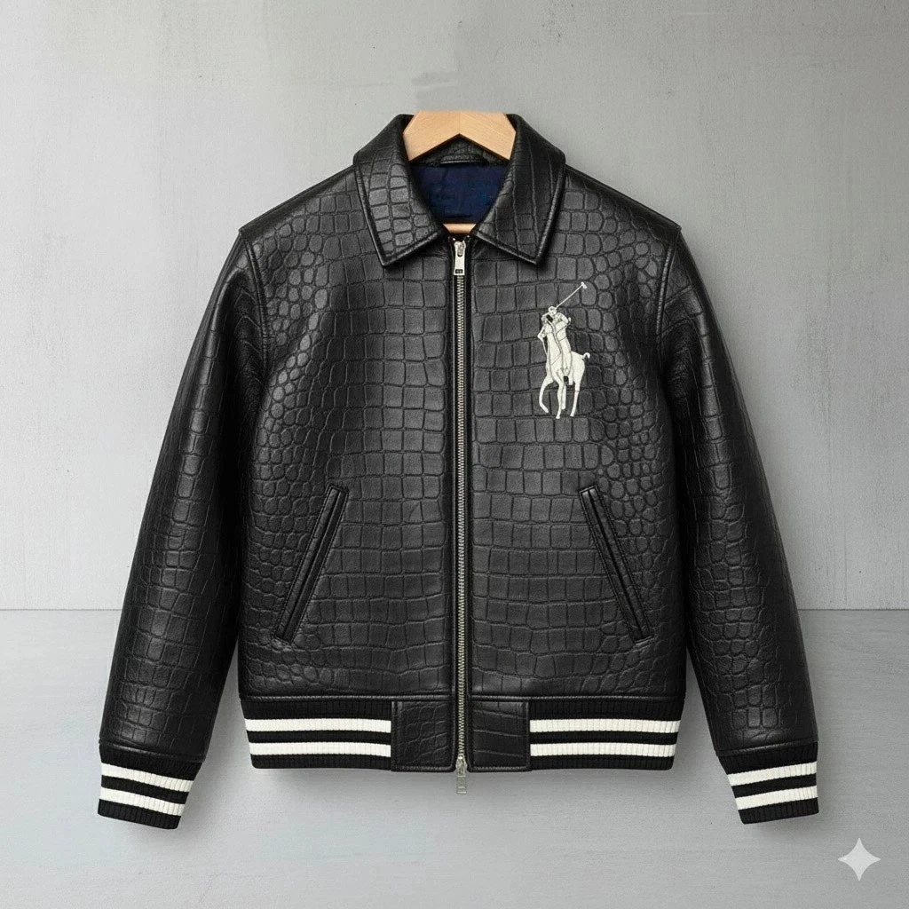 New Polo Black Ralph Lauren Croc-Embossed Leather Jacket Genuine Cowhide Leather
Opens in a new wind