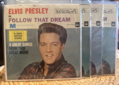 Four Copies Of Elvis Presley RCA EPA-4368 Follow That Dream 45 EP Dog On Top ‘62