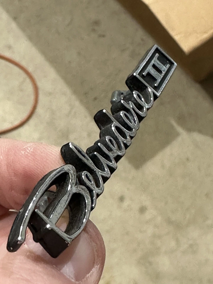 1966 1967 Plymouth Belvedere II Glove Box Door Chrome Emblem MoPar 66 67 Nice - Image 2 of 4