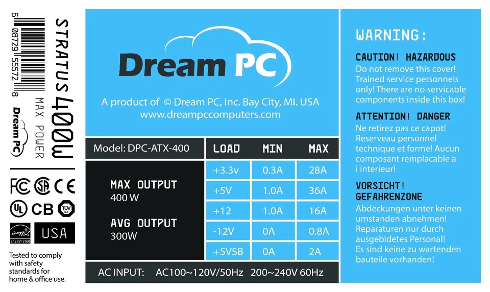 New PC Power Supply Upgrade for HP 500 MT / Micro Tower Desktop Computer - Image 3 of 4