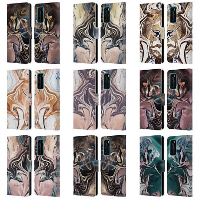 NATURE MAGICK LUXE GOLD MARBLE METALLIC LEATHER BOOK CASE FOR HUAWEI PHONES 4
