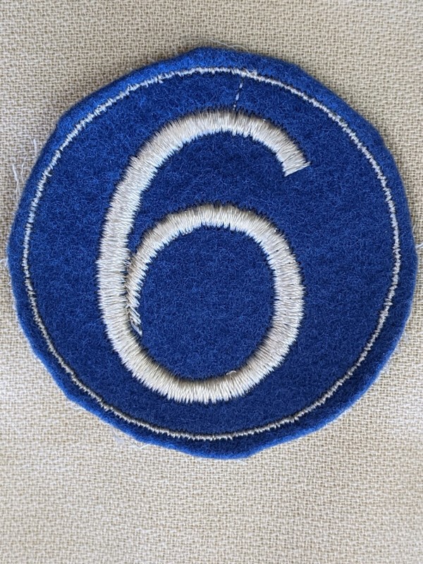 6th. Corps Pre War Patch Embroidered On Wool