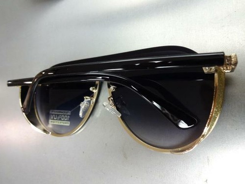 New CLASSY ELEGANT LUXURY RETRO Style SUNGLASSES Unique Funky Exotic Gold Frame - Picture 8 of 8
