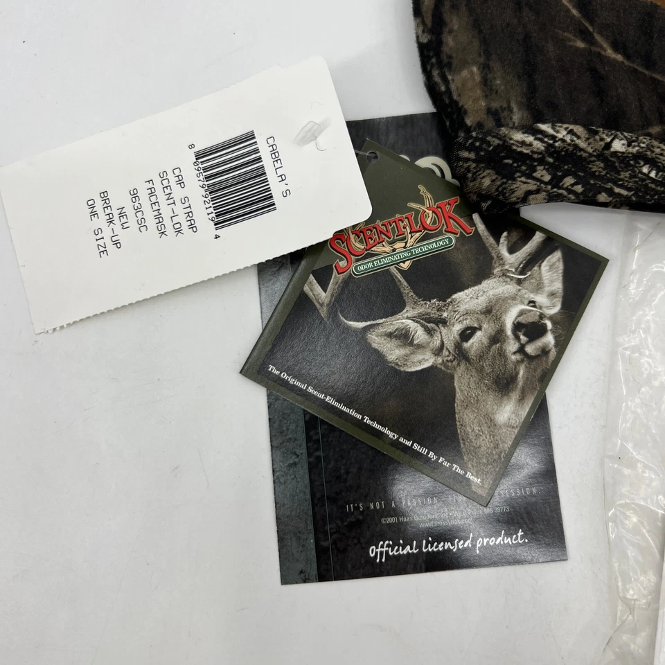 Vintage Cabelas Cap Strap Face Mask Mens OSFA Camo Hunting Scentlok Made USA - Image 3 of 4
