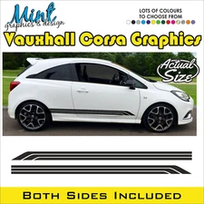 VAUXHALL CORSA Side Stripes Decals Stickers VXR Sting Graphics FREE P&P 016